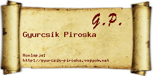 Gyurcsik Piroska névjegykártya